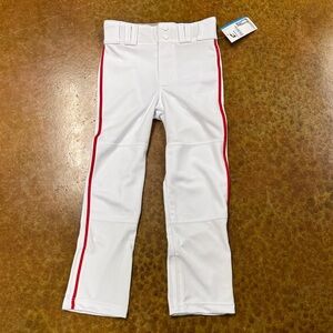 Kids White Champro Baseball Pants with Red Stripe Sz S New w/Tags